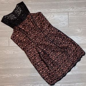 Jessica Simpson Salmon/Black Lace Dress - 8